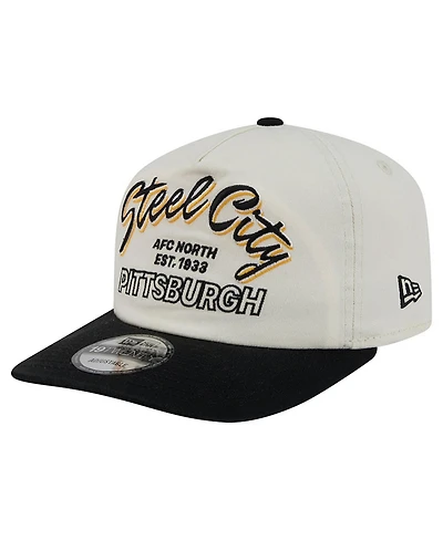 New Era Men's Cream Pittsburgh Steelers Script 19TWENTY Adjustable Hat