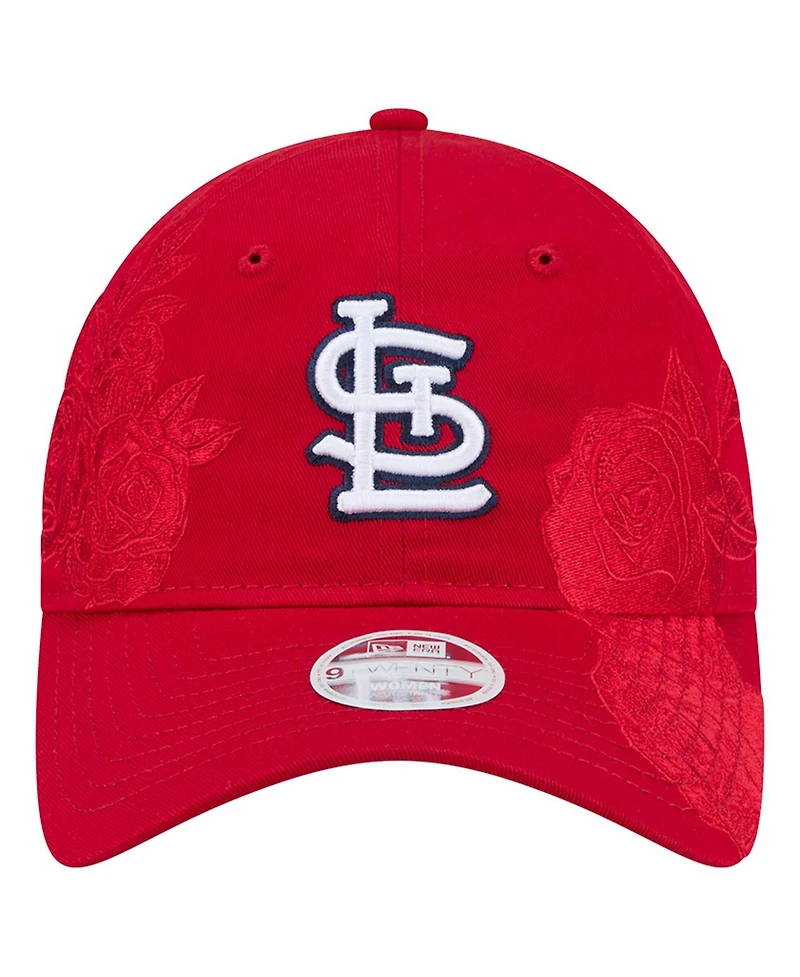 New Era Women's Red St. Louis Cardinals Roses 9TWENTY Adjustable Hat