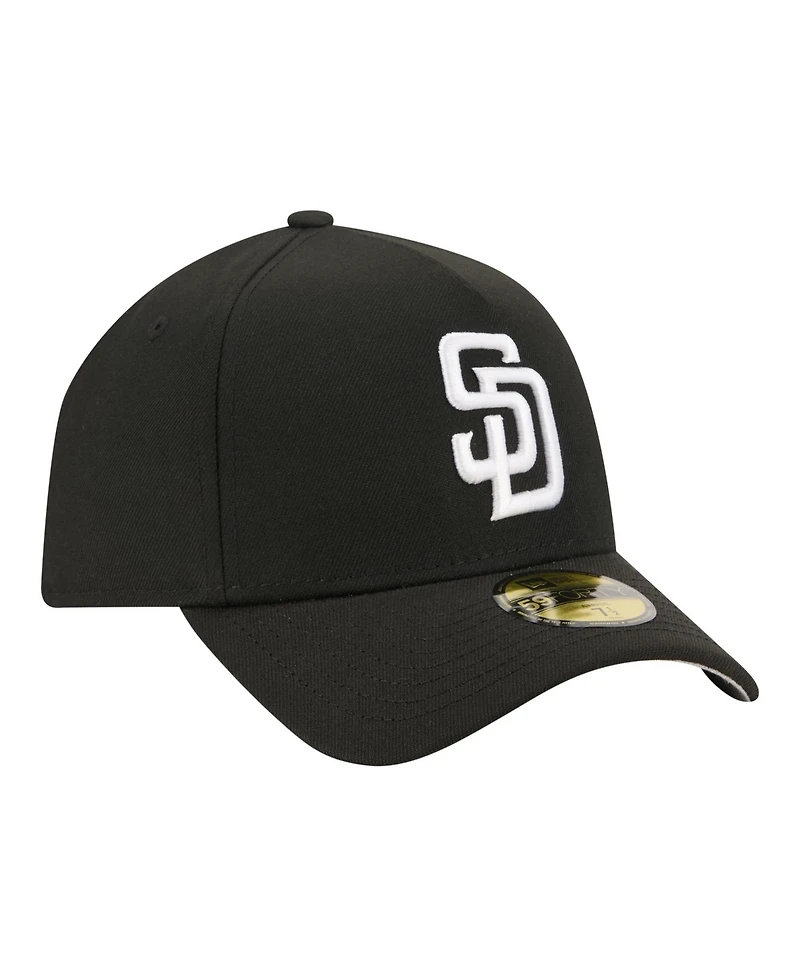 New Era Men's Black San Diego Padres A-Frame 59FORTY Fitted Hat