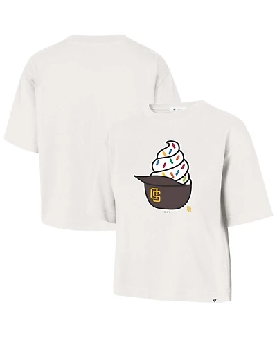 '47 Brand Women's San Diego Padres Ice Cream Helmet Short-Sleeve Screen-Print Graphic T-Shirt