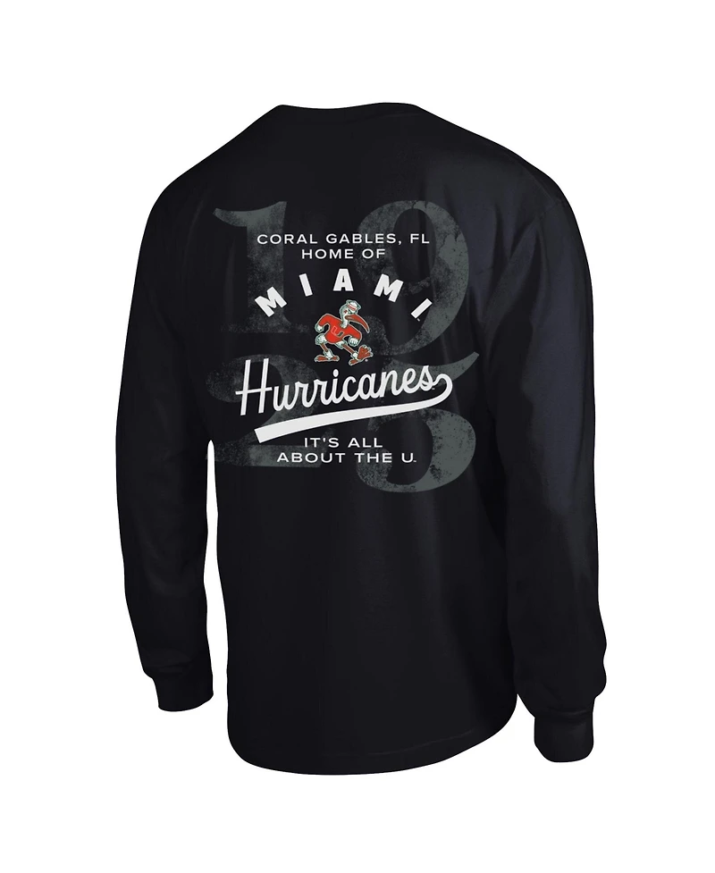 Champion Men's Black Miami Hurricanes Laminated All-Star Long Sleeve T-Shirt