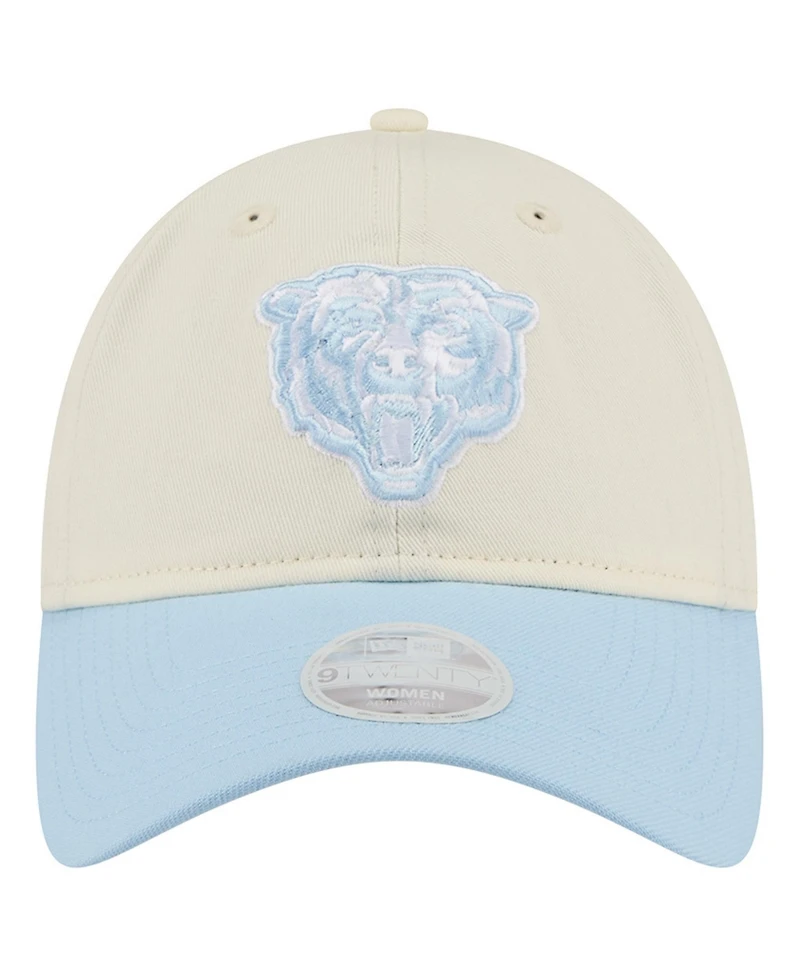 New Era Women's Cream/Coastal Blue Chicago Bears 9TWENTY Adjustable Hat