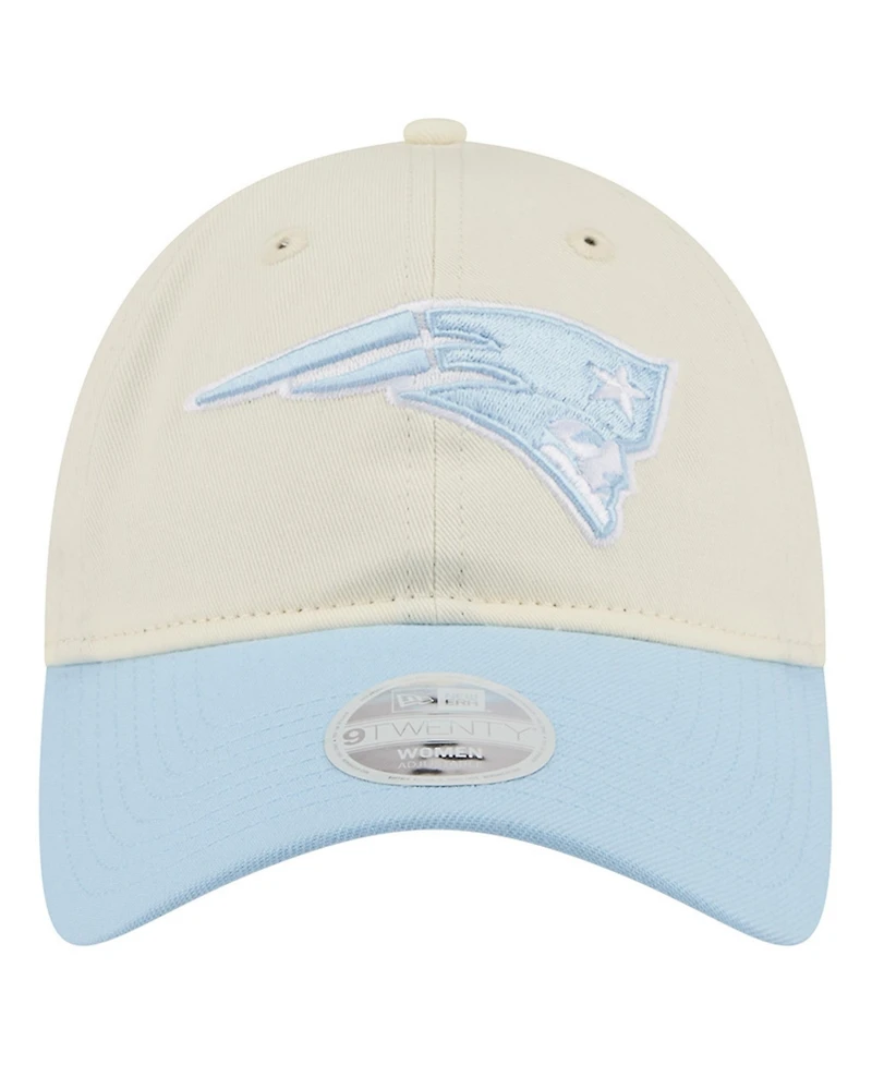 New Era Women's Cream/Coastal Blue New England Patriots 9TWENTY Adjustable Hat