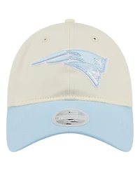 New Era Women's Cream/Coastal Blue New England Patriots 9TWENTY Adjustable Hat