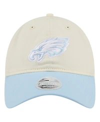 New Era Women's Cream/Coastal Blue Philadelphia Eagles 9TWENTY Adjustable Hat