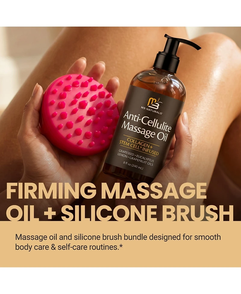 M3 Anti Cellulite Oil + Silicone Body Brush