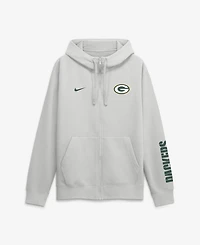Nike Men's Gray Green Bay Packers Cool Down Club Full-Zip Hoodie