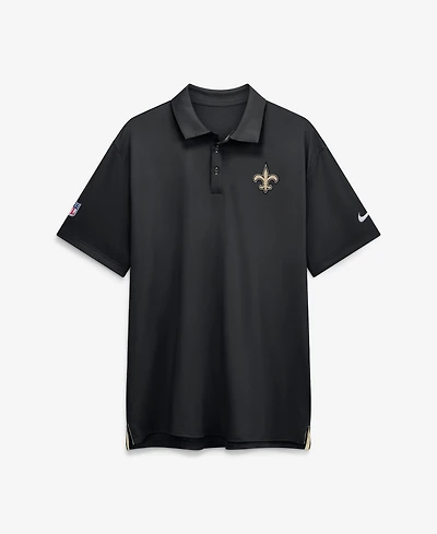 Nike Men's Black New Orleans Saints Sideline Powerful Blocking Dri-fit Tour Polo Shirt