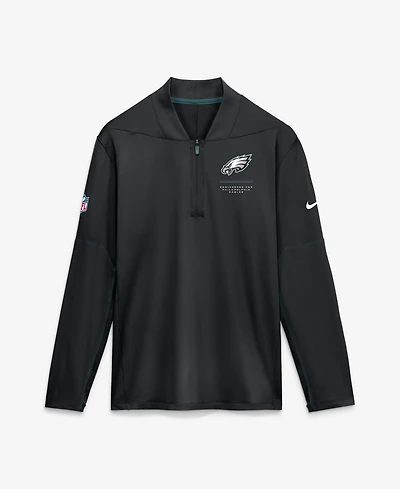 Nike Men's Black Philadelphia Eagles Sideline Logo Glory Midweight Dri-fit Half-Zip Pullover
