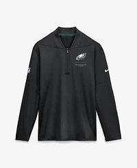 Nike Men's Black Philadelphia Eagles Sideline Logo Glory Midweight Dri-fit Half-Zip Pullover
