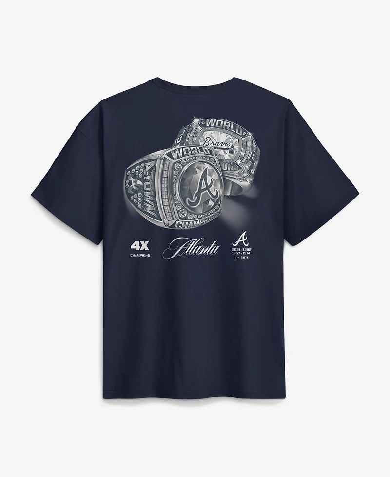 Nike Men's Navy Atlanta Braves 4x Champions Rings Local Max90 T-Shirt