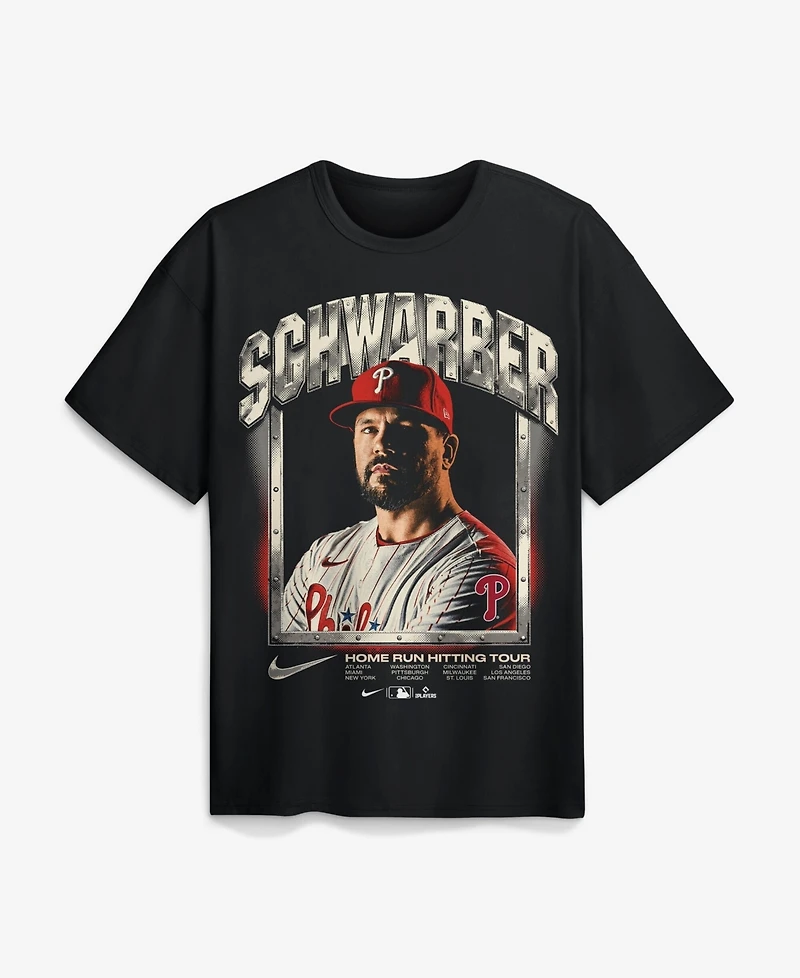 Nike Men's Kyle Schwarber Black Philadelphia Phillies Max90 Graphic T-Shirt