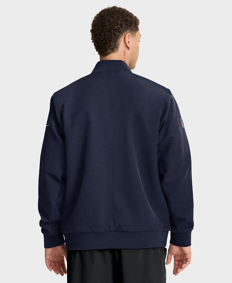 Nike Men's College Navy Seattle Seahawks Sideline Powerful Blocking Full-Zip Bomber Jacket