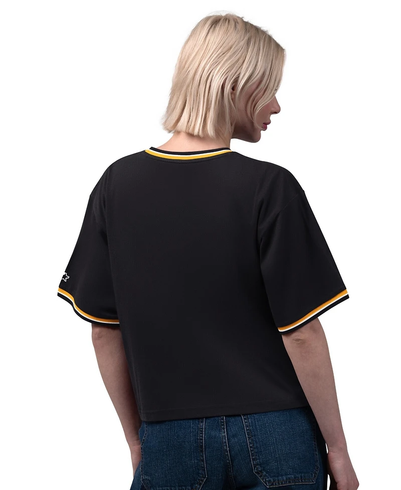 Starter Women's Black Pittsburgh Steelers Ace Cropped T-Shirt