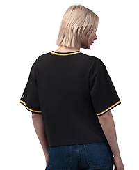 Starter Women's Black Pittsburgh Steelers Ace Cropped T-Shirt