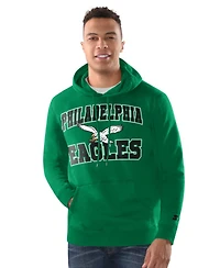 Starter Men's Green Philadelphia Eagles Hoodie and Cuffed Knit Hat Combo Pack