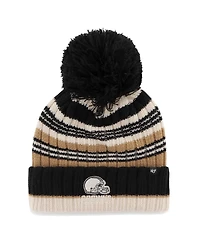 '47 Brand Women's Natural Cleveland Browns Barista Cuffed Knit Pom Hat