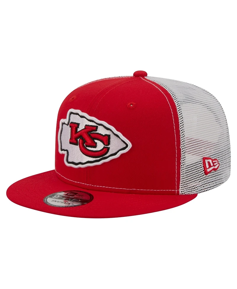New Era Men's Red Kansas City Chiefs Core Team 9FIFTY Trucker Snapback Hat