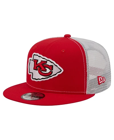 New Era Men's Red Kansas City Chiefs Core Team 9FIFTY Trucker Snapback Hat