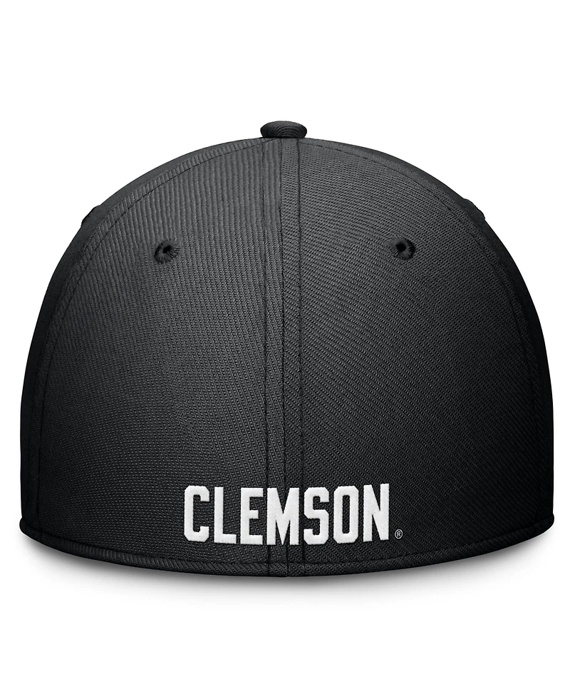 Nike Men's Black Clemson Tigers Rise Swoosh Dri-fit Flex Hat