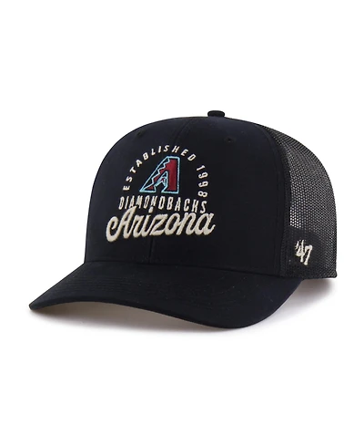 47 Brand Men's Black Arizona Diamondbacks Pitstop Trucker Adjustable Hat