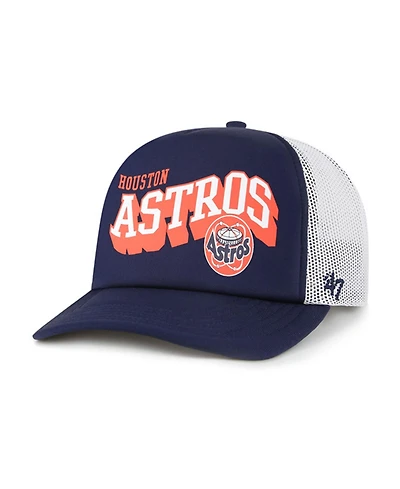 47 Brand Men's Navy Houston Astros Meander Foam Trucker Snapback Hat