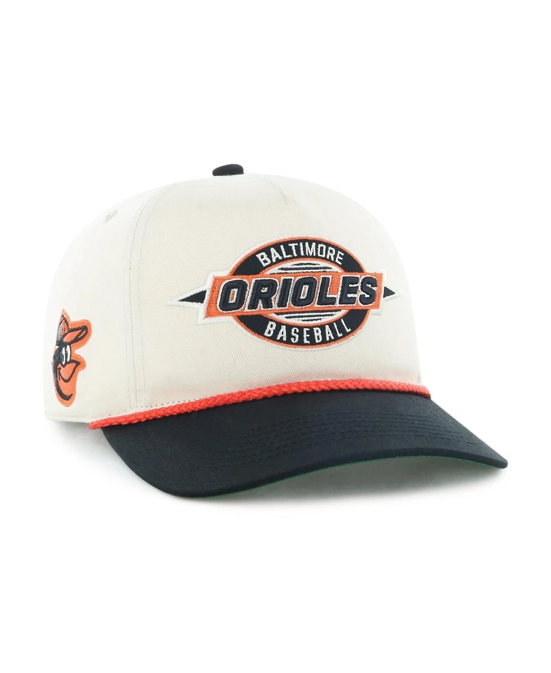47 Brand Men's Natural/Black Baltimore Orioles Frame Out Hitch Adjustable Hat
