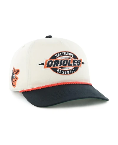 47 Brand Men's Natural/Black Baltimore Orioles Frame Out Hitch Adjustable Hat