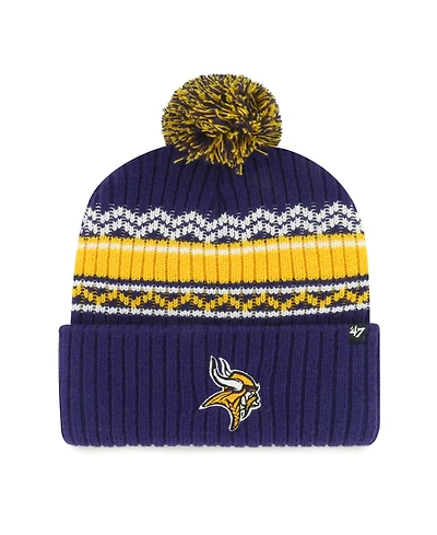 '47 Brand Big Boys and Girls Purple Minnesota Vikings Polar Vortex Cuffed Knit Pom Hat