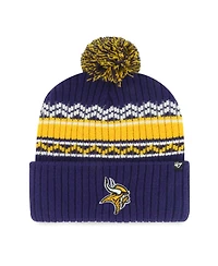 '47 Brand Big Boys and Girls Purple Minnesota Vikings Polar Vortex Cuffed Knit Pom Hat