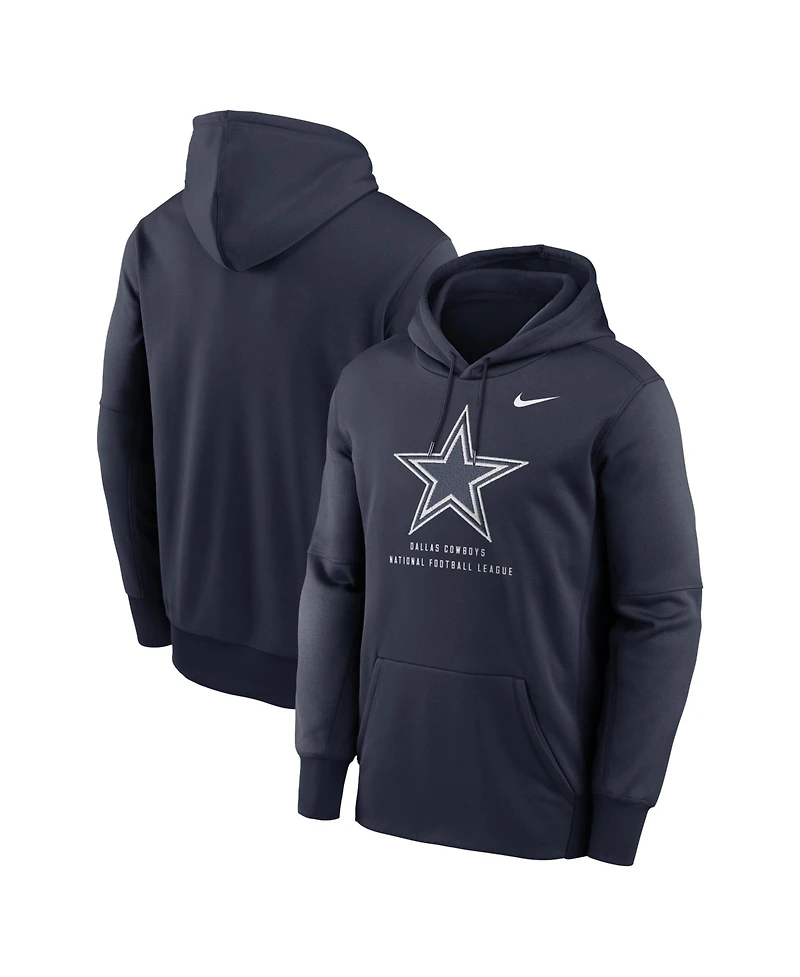 Nike Men's Navy Dallas Cowboys Toss Sweep Therma-fit Hoodie