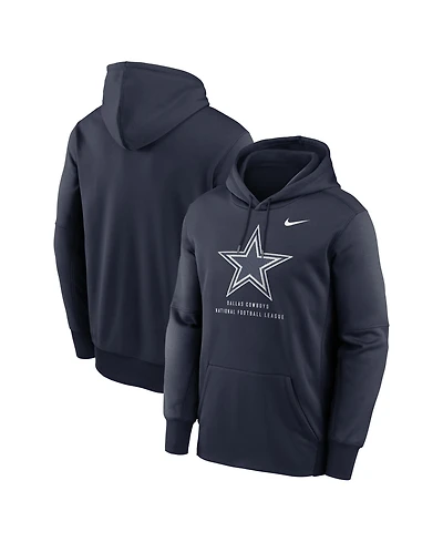Nike Men's Navy Dallas Cowboys Toss Sweep Therma-fit Hoodie