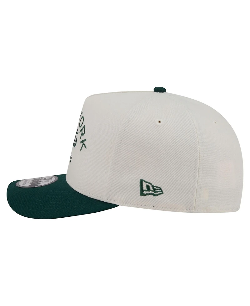 New Era Men's Cream/Dark Green New York Mets Chrome A-Frame 9FIFTY Snapback Hat
