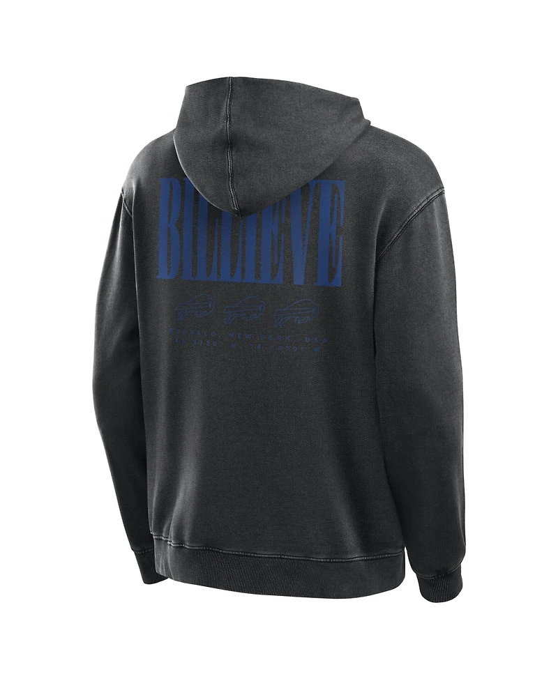 Fanatics Men's Black Buffalo Bills Relaxed Intense Rivalry French Terry Hoodie