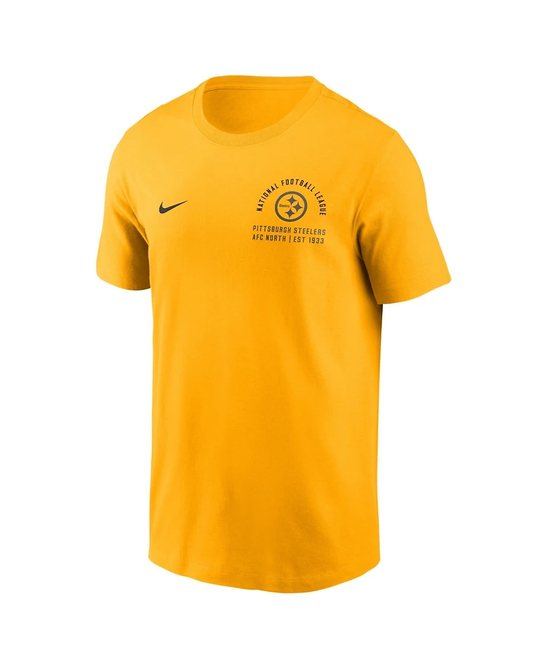 Nike Men's Gold Pittsburgh Steelers Split Logo T-Shirt