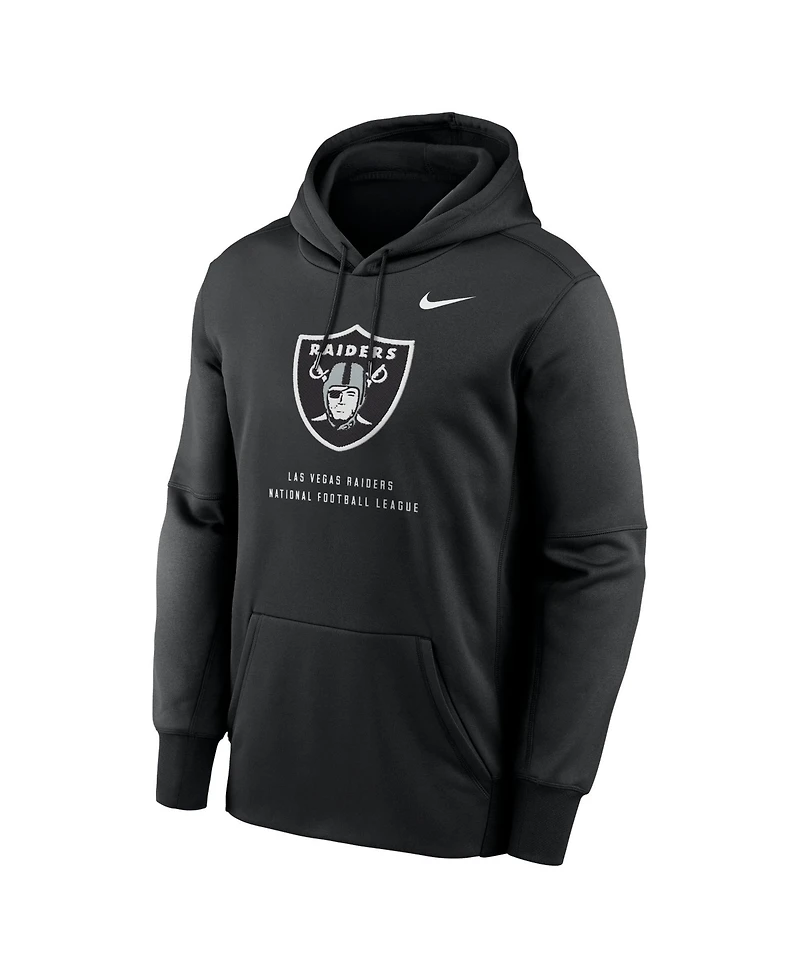 Nike Men's Black Las Vegas Raiders Toss Sweep Therma-fit Hoodie