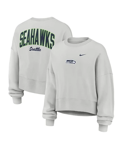 Nike Women's Gray Seattle Seahawks Oversized Primetime Phoenix Fleece Sweatshirt