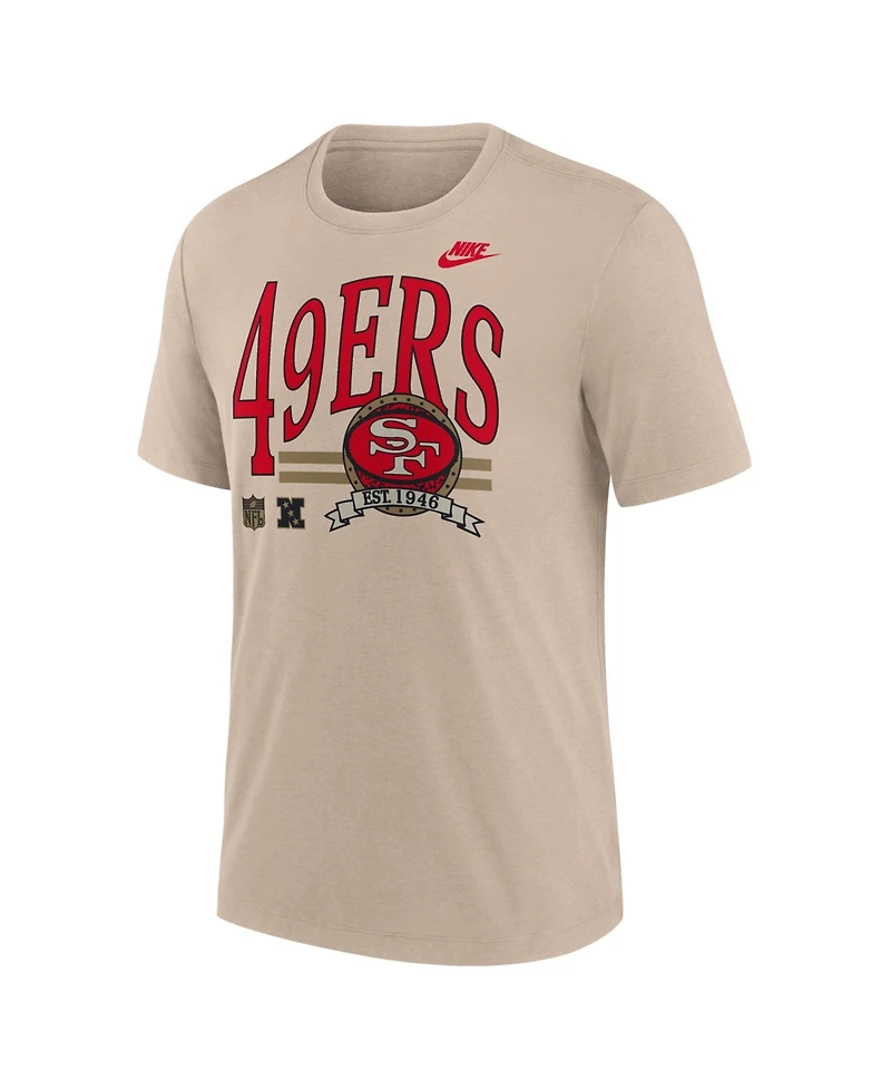 Nike Men's Sand San Francisco 49ers Rewind Tri-Blend T-Shirt