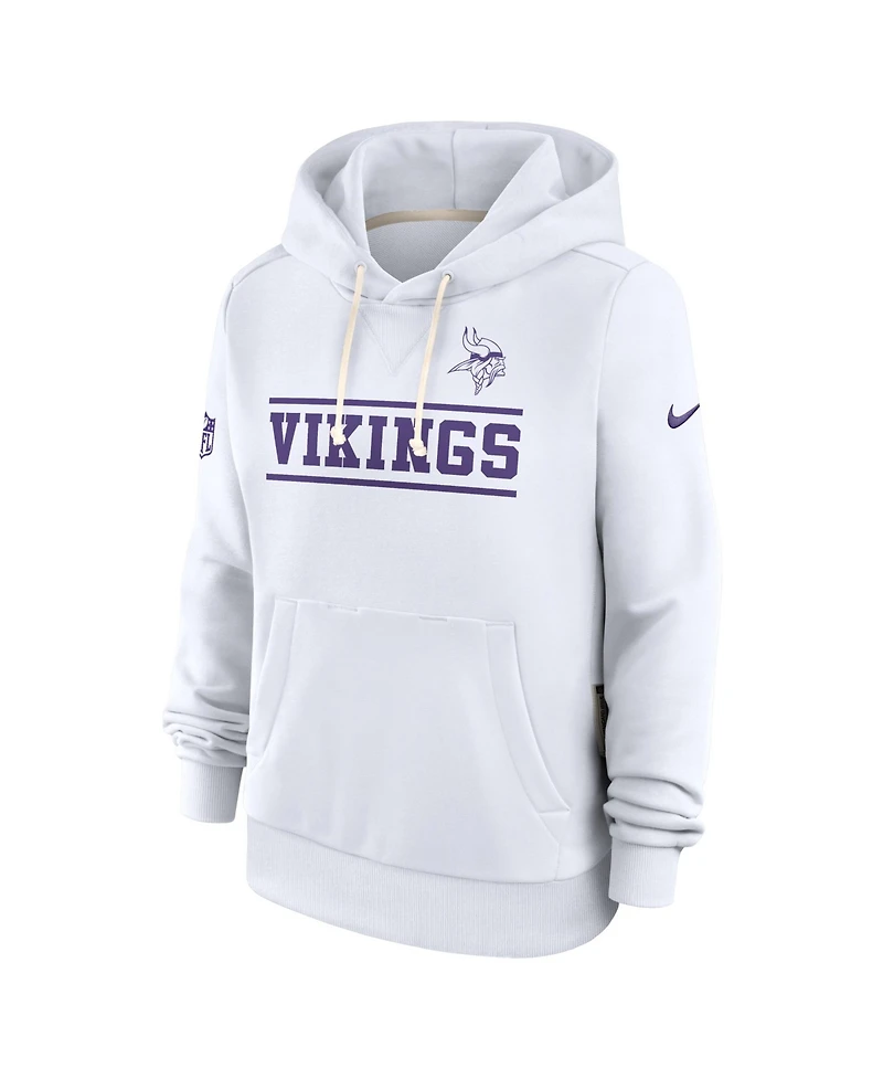 Nike Women's White Minnesota Vikings Alt Sideline Standard Issue Dri-fit Hoodie
