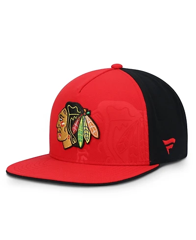 Fanatics Men's Red/Black Chicago Blackhawks Snapback Hat