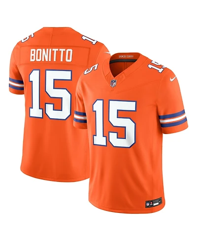 Nike Men's Nik Bonitto Orange Denver Broncos Alternate Mile High Collection 1977 Throwback Vapor F.u.s.e. Stitched Limited Jersey