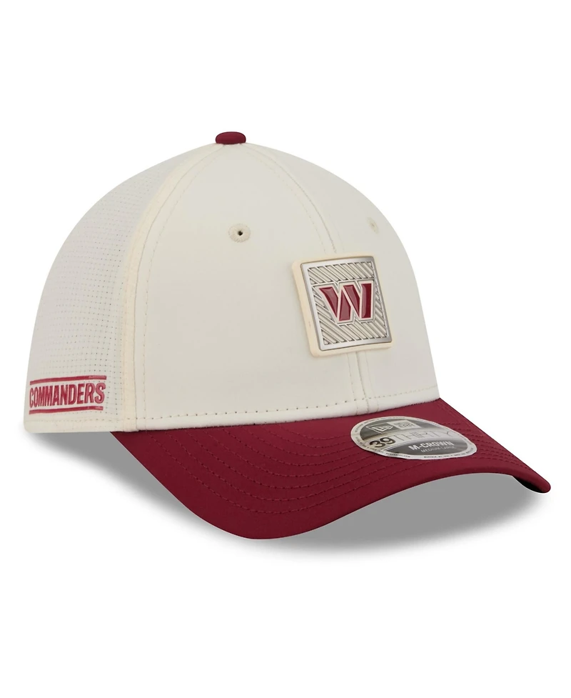 New Era Men's Cream/Burgundy Washington Commanders 2026 Nfl Training Camp 39THIRTY Flex Hat
