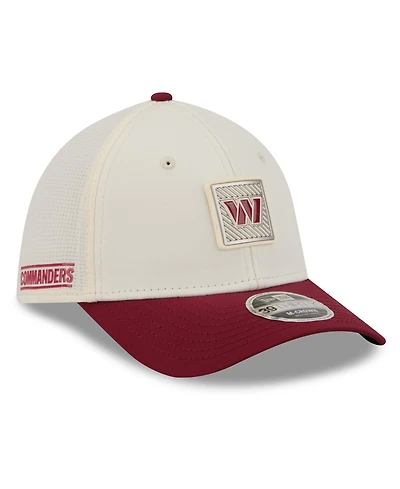 New Era Men's Cream/Burgundy Washington Commanders 2026 Nfl Training Camp 39THIRTY Flex Hat