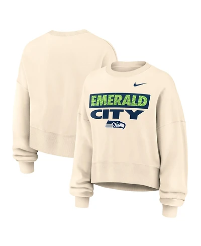 Nike Women's Natural Seattle Seahawks Deep Threat Phoenix Sweatshirt