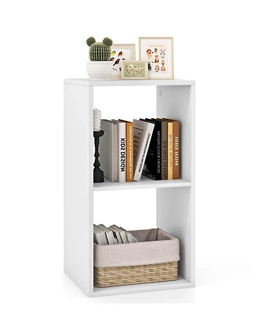 Costway 2-Cube Bookcase Open Back Bookshelf with Anti-tip Kit Modern Style Organizer