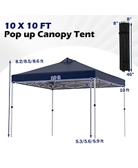 Gouun 10 x 10 ft Pop-Up Canopy Tent with Wheeled Storage Bag