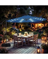 Gouun 10-Foot Solar Led Offset Cantilever Patio Umbrella