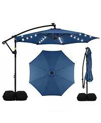 Gouun 10-Foot Solar Led Offset Cantilever Patio Umbrella