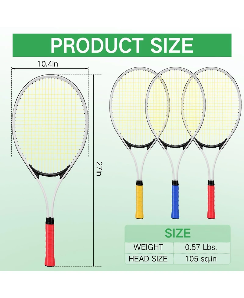 Aofar 6 Tennis Rackets Set For Adult Beginner With Balls Bag