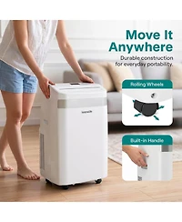 SereneLife 14,000 Btu Portable Air Conditioner with Wi-Fi, Dehumidifier and Fan, Window Exhaust Kit Included